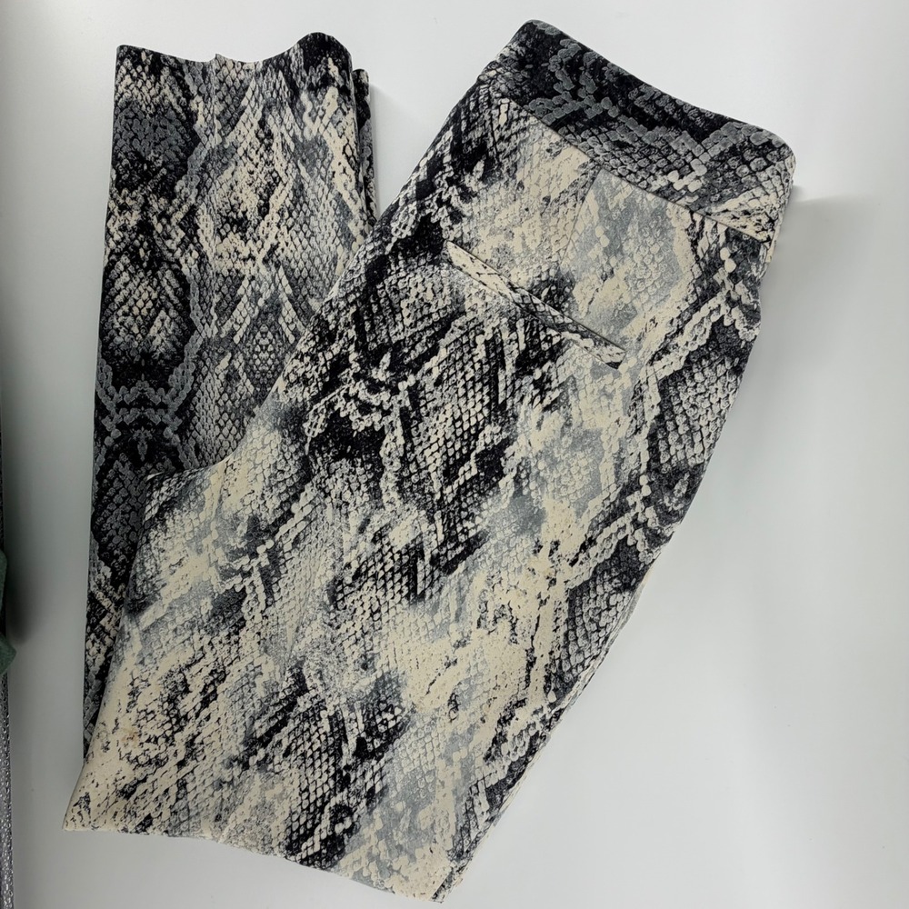 ZARA BASIC Snake Print Pants Women Size S High Rise Straight Leg Trousers